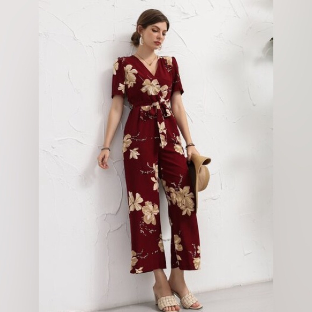 Women’s floral Jumpsuit pockets Size XL 12